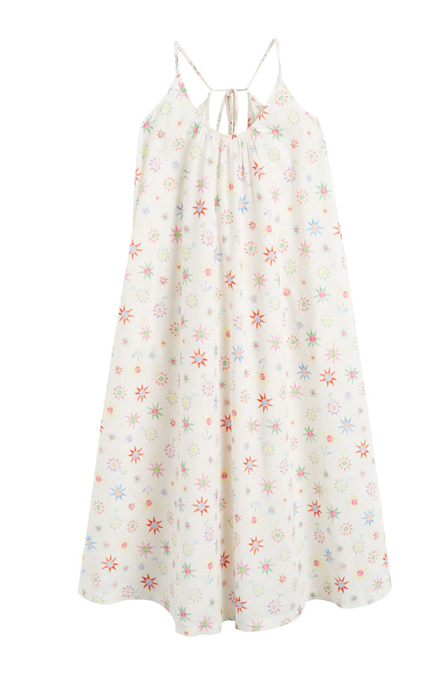 Cream Linen-Cotton Etoile Sundress image 3