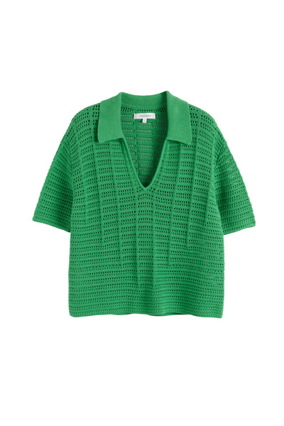 Green Cotton Crochet Shirt