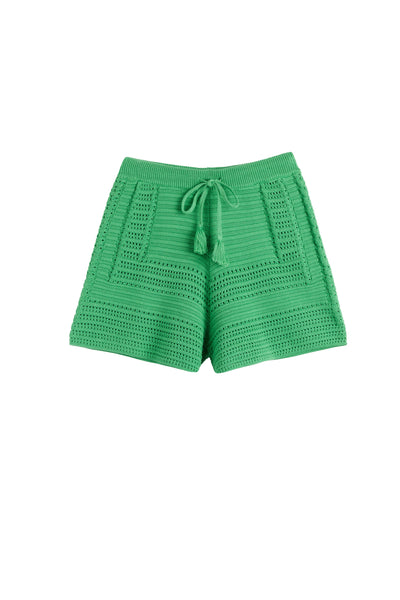 SAMPLE SALE - NO REFUNDS Green Cotton Crochet Shorts