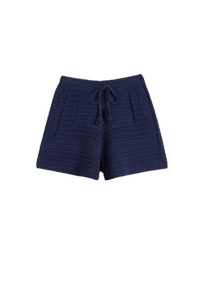 SAMPLE SALE - NO REFUNDS Navy Cotton Crochet Shorts