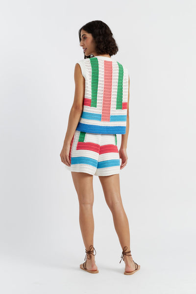 SAMPLE SALE - NO REFUNDS Cream Cotton Capri Shorts