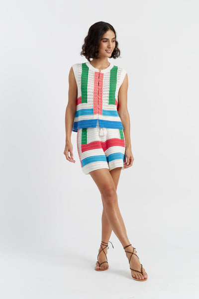 SAMPLE SALE - NO REFUNDS Cream Cotton Capri Vest