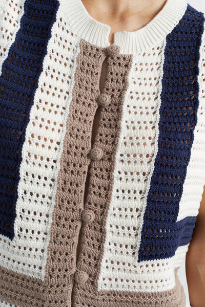 SAMPLE SALE - NO REFUNDS Navy Cotton Capri Vest