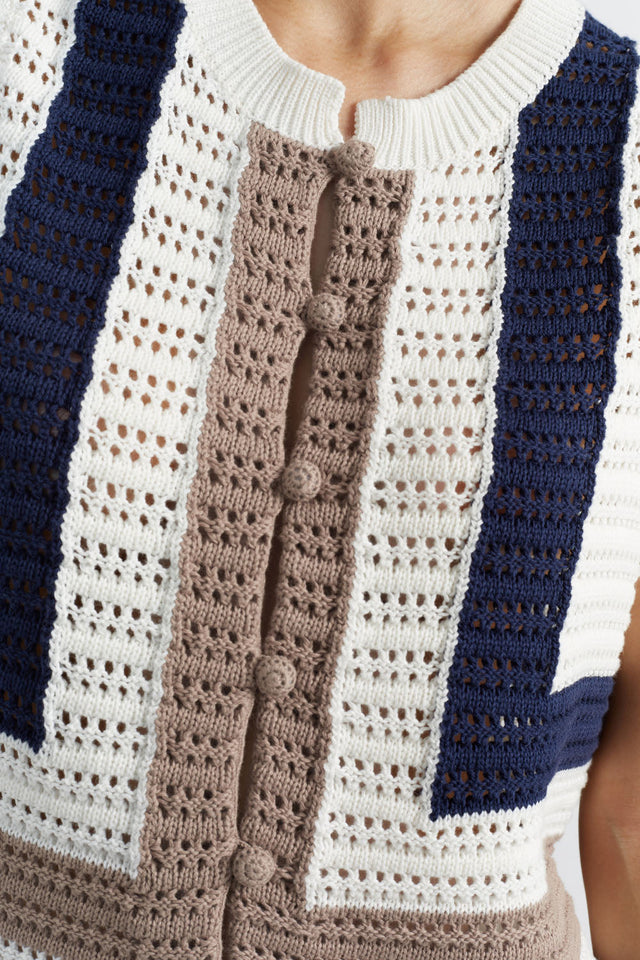 Navy Cotton Capri Vest image 2