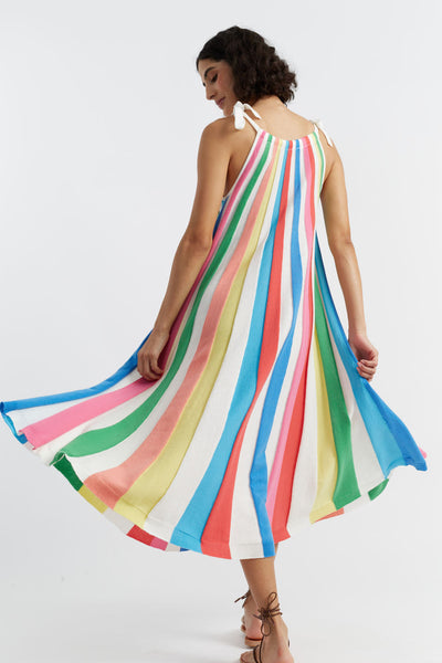 SAMPLE SALE - NO REFUNDS Rainbow Cotton Swing Dress