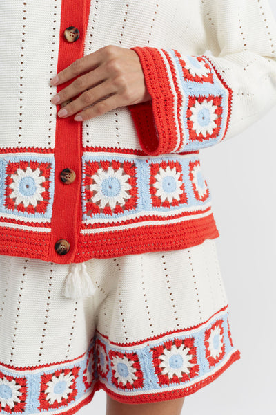 SAMPLE SALE - NO REFUNDS Terracotta Cotton Hand Crochet Shirt