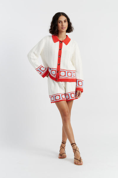 SAMPLE SALE - NO REFUNDS Terracotta Cotton Hand Crochet Shirt