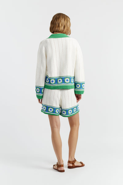 SAMPLE SALE - NO REFUNDS Cream Cotton Hand Crochet Shirt