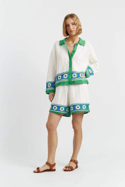 SAMPLE SALE - NO REFUNDS Cream Cotton Hand Crochet Shirt