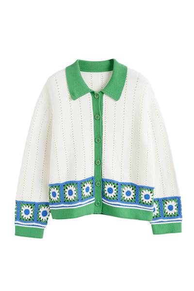 SAMPLE SALE - NO REFUNDS Cream Cotton Hand Crochet Shirt