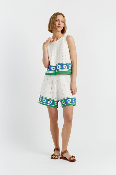 SAMPLE SALE - NO REFUNDS Cream Cotton Hand Crochet Vest