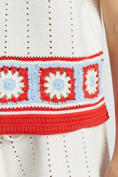 SAMPLE SALE - NO REFUNDS Terracotta Cotton Hand Crochet Vest