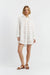 Cream Cotton-Lyocell Broderie Shirt Dress