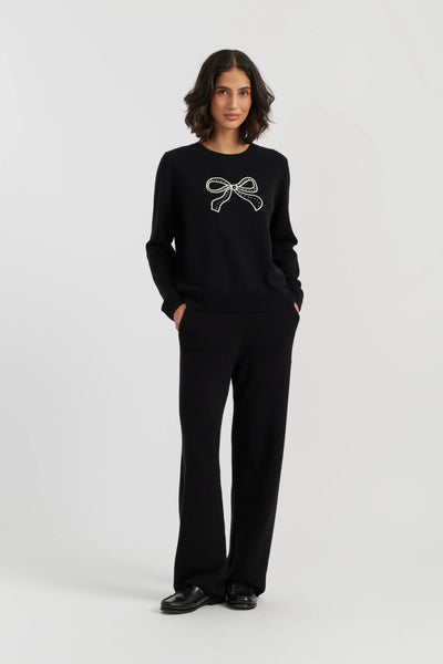 BLACK FRIDAY Wool-Cashmere Bow Embroidered Sweater
