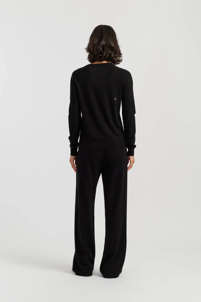 Black Wool-Cashmere Star Tree Sweater