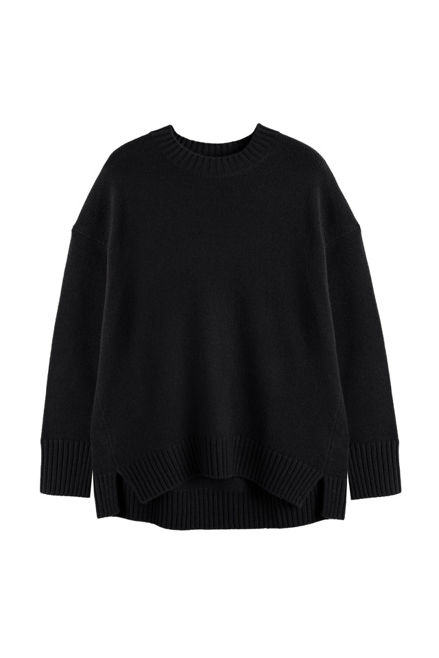 Black Pure Cashmere Crew Neck Sweater image 4
