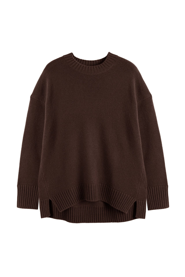 Chocolate Pure Cashmere Crew Neck Sweater image 4
