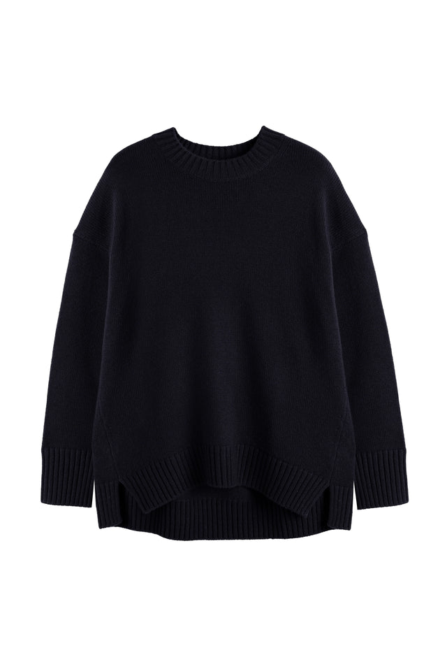 Navy Pure Cashmere Crew Neck Sweater image 4