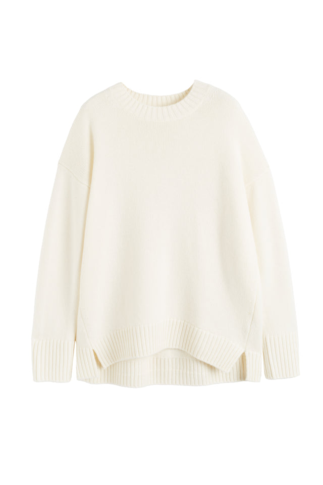 Cream Pure Cashmere Crew Neck Sweater image 6