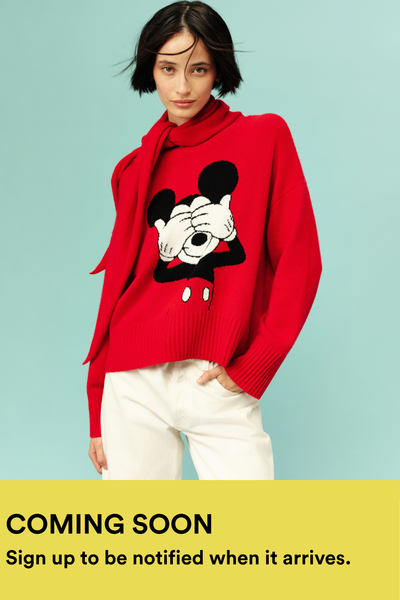 Red Wool-Cashmere Peeakabo Mickey Sweater