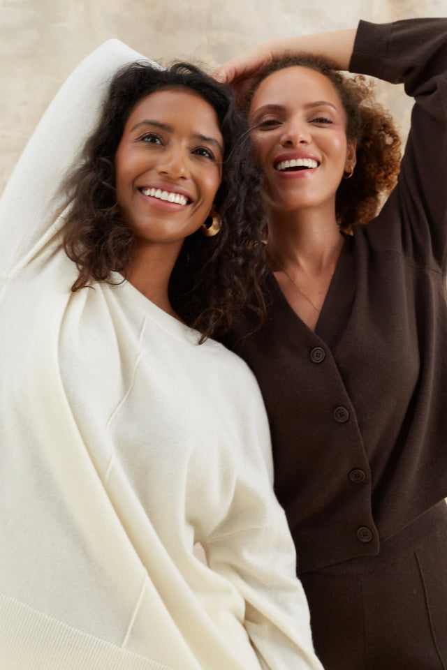 Cream Wool-Cashmere Slouchy Sweater image 4
