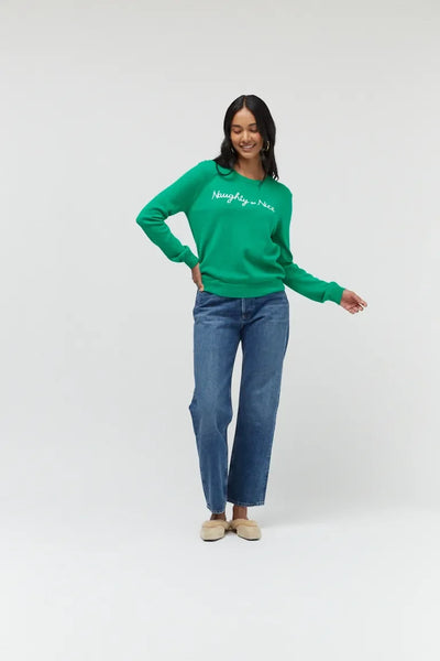 Green Wool-Cashmere Naughty Or Nice Sweater