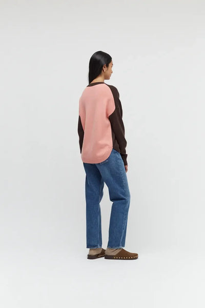 Chocolate Wool-Cashmere Pop Colour Sweater
