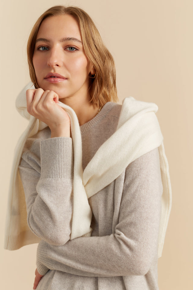 Taupe Cloud Cashmere Slouchy Sweater image 3