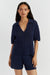Navy Cotton Crochet Shirt