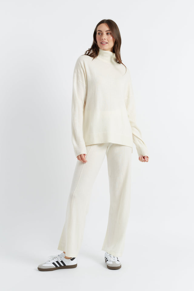 Cream Wool-Cashmere Rollneck Sweater image 3