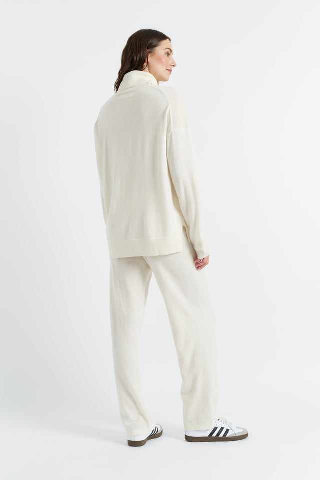 Cream Wool-Cashmere Rollneck Sweater image 2