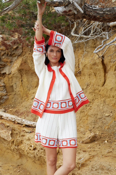 SAMPLE SALE - NO REFUNDS Terracotta Cotton Hand Crochet Shirt