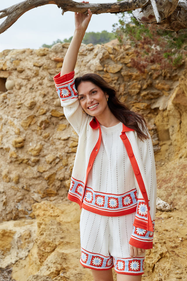 Terracotta Cotton Hand Crochet Shirt image 2