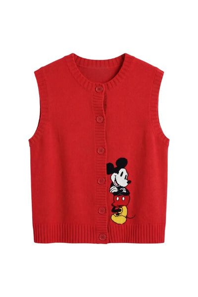 Red Wool-Cashmere Mickey's Waistcoat