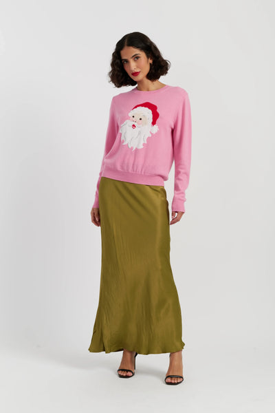 Pink Wool-Cashmere Santa's Sweater