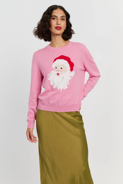 Pink Wool-Cashmere Santa's Sweater