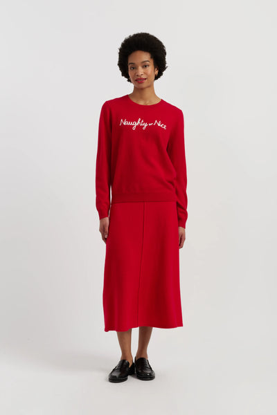 Red Wool-Cashmere Naughty Or Nice Sweater