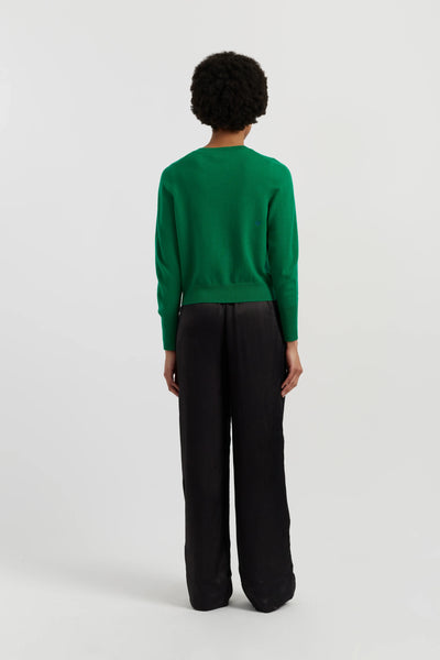 Green Wool-Cashmere Snoopy's Gift Sweater