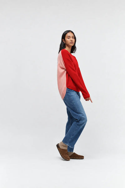 Red Wool-Cashmere Pop Colour Sweater