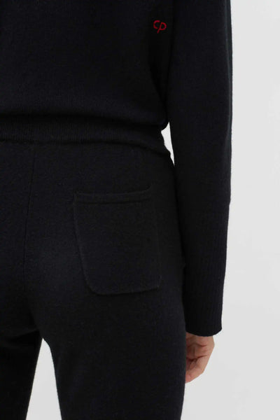 Black Pure Cashmere Wide-Leg Pants