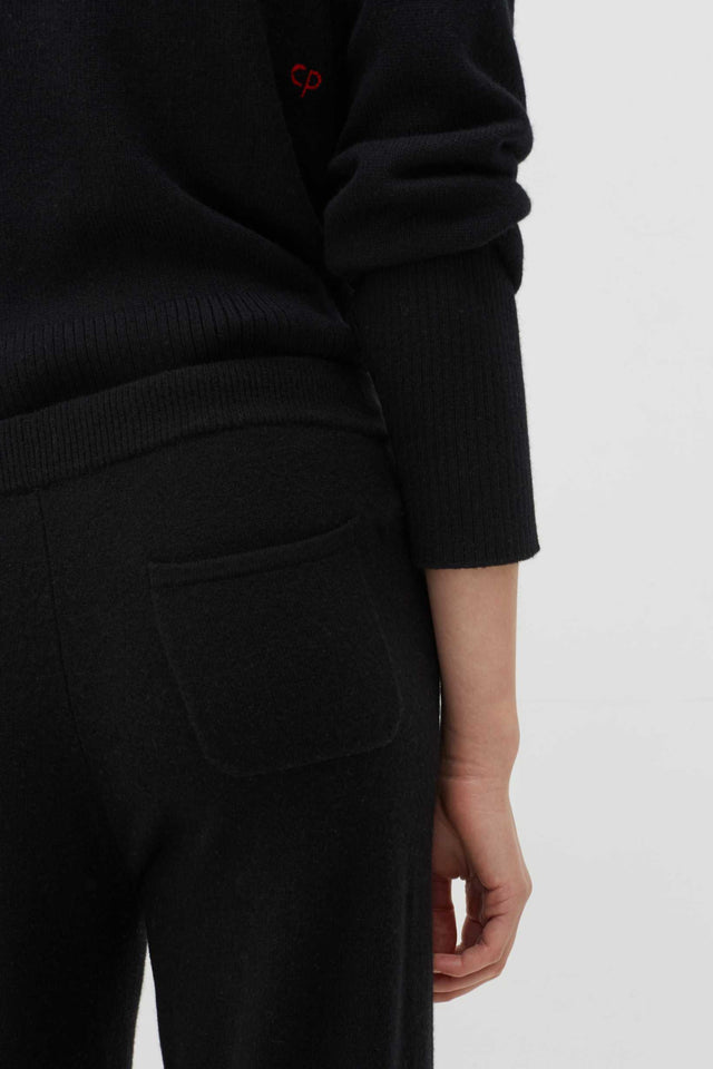 Black Pure Cashmere Wide-Leg Pants image 4