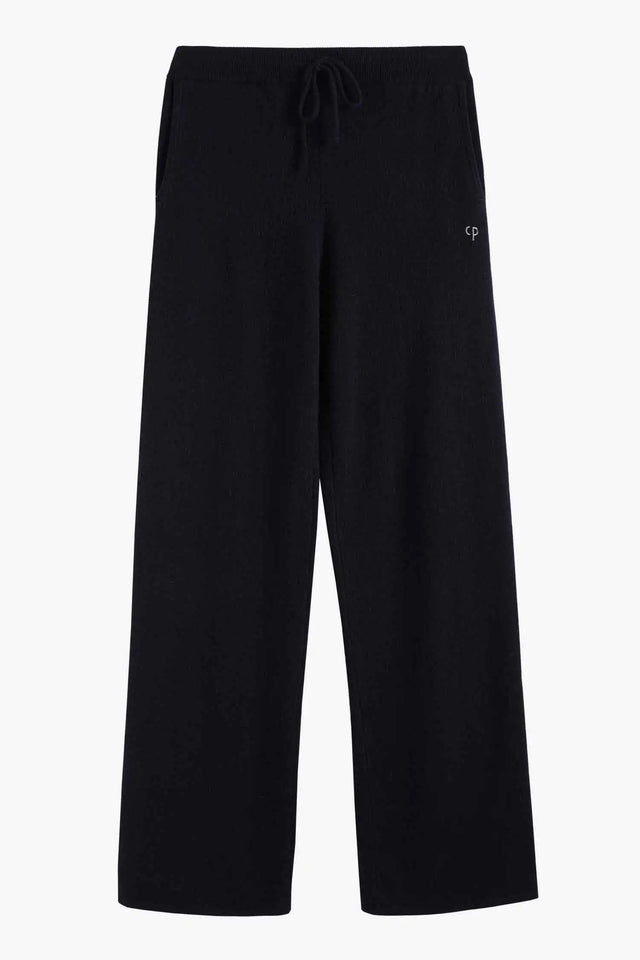 Navy Pure Cashmere Wide-Leg Pants image 6