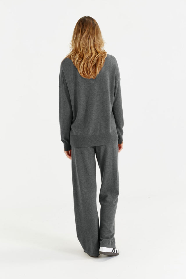 Dark-Grey Wool-Cashmere Slouchy Sweater image 3