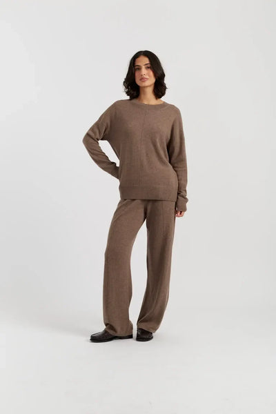 Mushroom Wool-Cashmere Slouchy Sweater