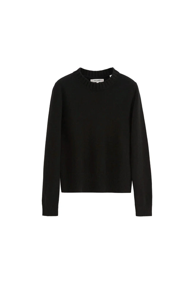 Black Wool-Cashmere Cropped Sweater image 5
