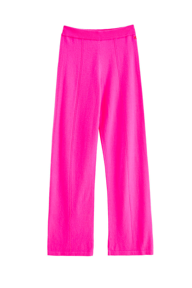 Fuchsia Wool-Cashmere Wide-Leg Track Pants image 3