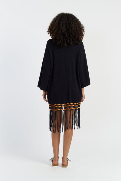 SAMPLE SALE - NO REFUNDS Black Laura Whitmore Beaded Kaftan
