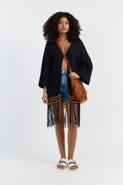 SAMPLE SALE - NO REFUNDS Black Laura Whitmore Beaded Kaftan