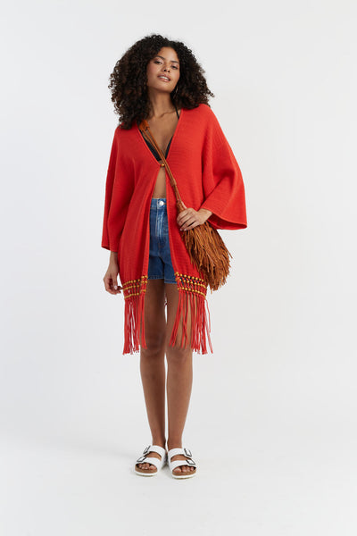 SAMPLE SALE - NO REFUNDS Terracotta Laura Whitmore Beaded Kaftan