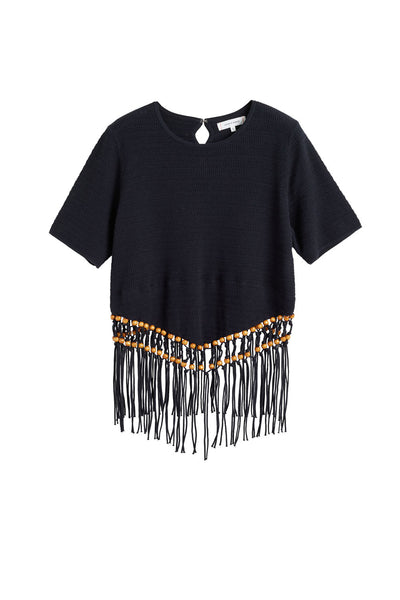 SAMPLE SALE - NO REFUNDS Black Laura Whitmore Beaded Top